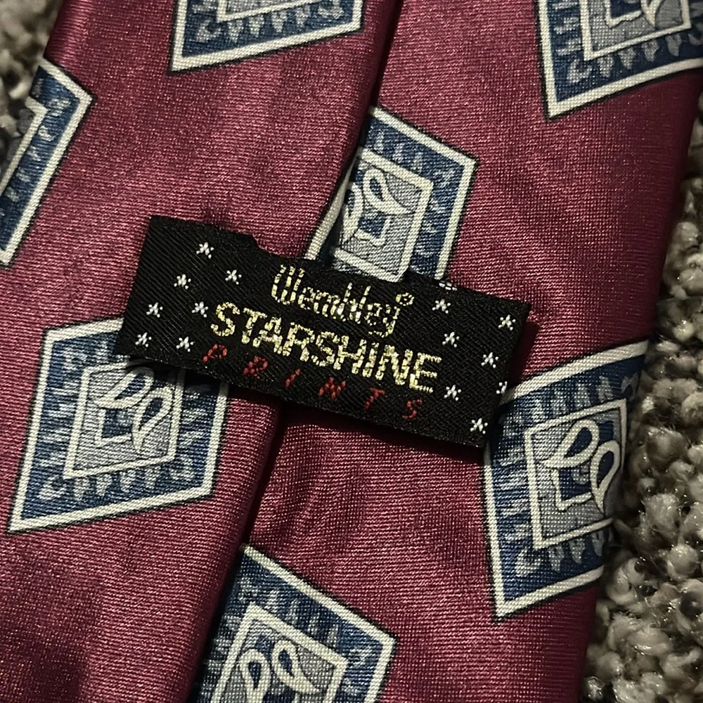 Wembley Starshine Prints Maroon/Blue/Grey Neck Tie